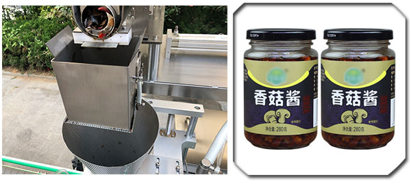 河北唐山香菇酱干湿分离灌装生产线细节及样品图